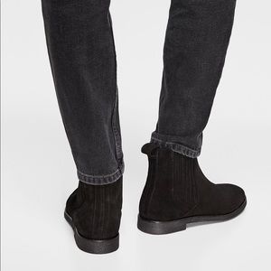 Zara man black leather ankle boots